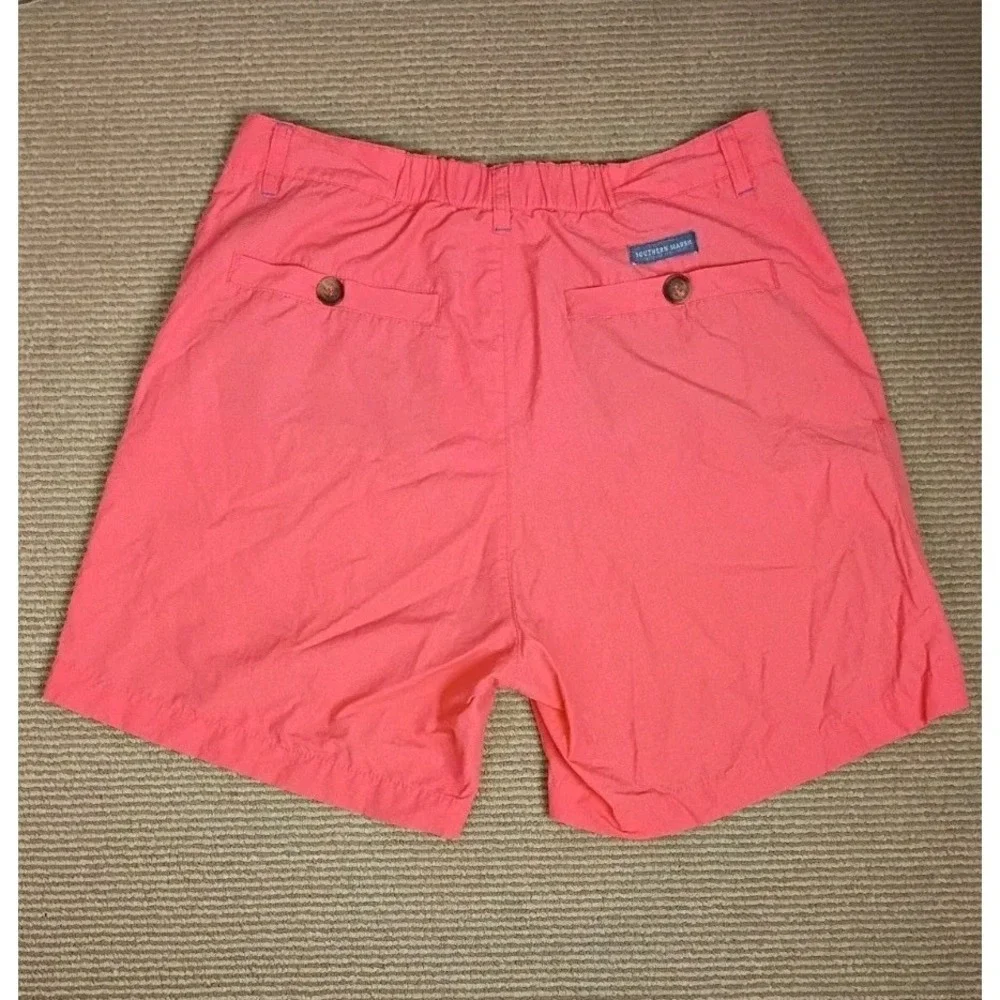 SOUTHERN MARSH Shorts Mens Size M Orange  Cargo Pockets Fishing Button Zip